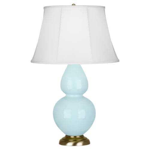 Double Gourd Table Lamp-Robert Abbey Fine Lighting-ABBEY-1666-Table LampsBaby blue-Antique Brass-Ivory-77-France and Son