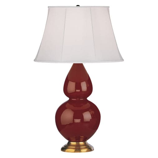 Double Gourd Table Lamp-Robert Abbey Fine Lighting-ABBEY-1667-Table LampsOxblood-Antique Brass-Ivory-91-France and Son
