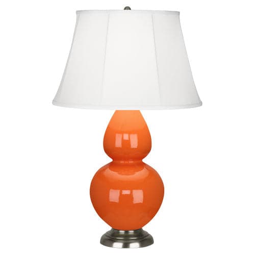Double Gourd Table Lamp-Robert Abbey Fine Lighting-ABBEY-1675-Table LampsPumpkin-Antique Silver-Ivory-81-France and Son