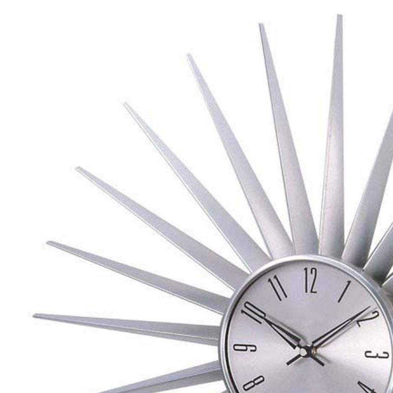 Sunburst Clock - Classic Silver-France & Son-1688SILVER24-Clocks-2-France and Son