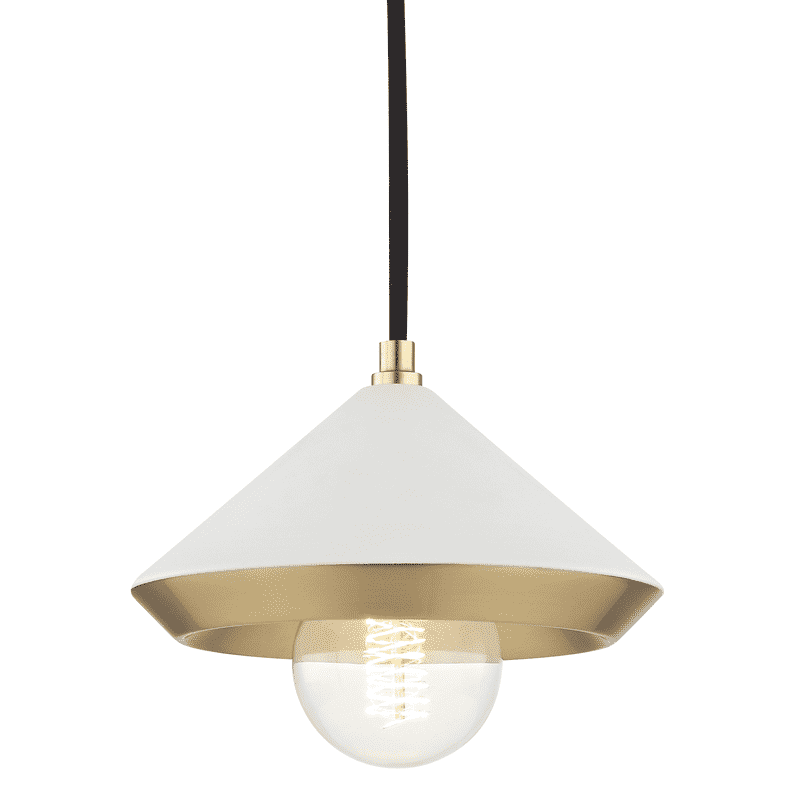 Marnie 1 Light Small Pendant-Mitzi-HVL-H139701S-AGB/WH-PendantsAged Brass-White-2-France and Son