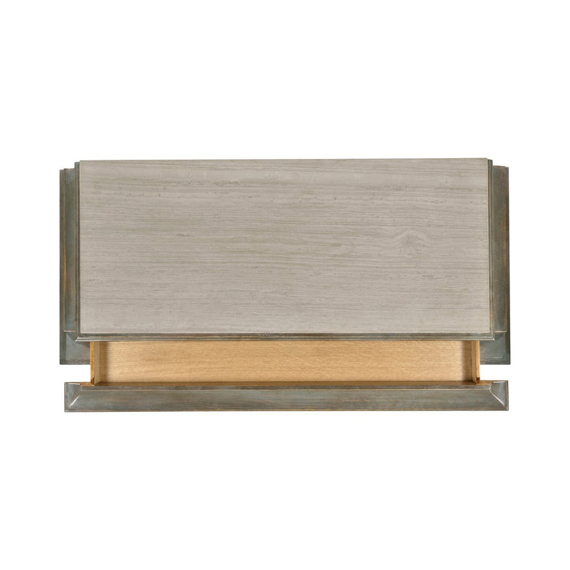 Oak Chest of Drawers with Marble Top-Jonathan Charles-JCHARLES-495652-GYO-DressersGreyed Oak & Carrara White Marble-10-France and Son