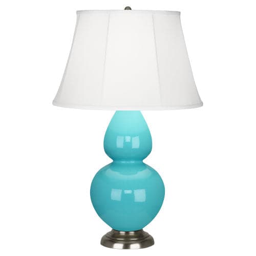 Double Gourd Table Lamp-Robert Abbey Fine Lighting-ABBEY-1741-Table LampsEgg Blue-Antique Silver-Ivory-69-France and Son