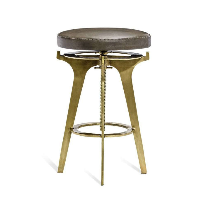Colton Adjustable Stool-Interlude-INTER-175126-Bar StoolsAntique Silver-3-France and Son