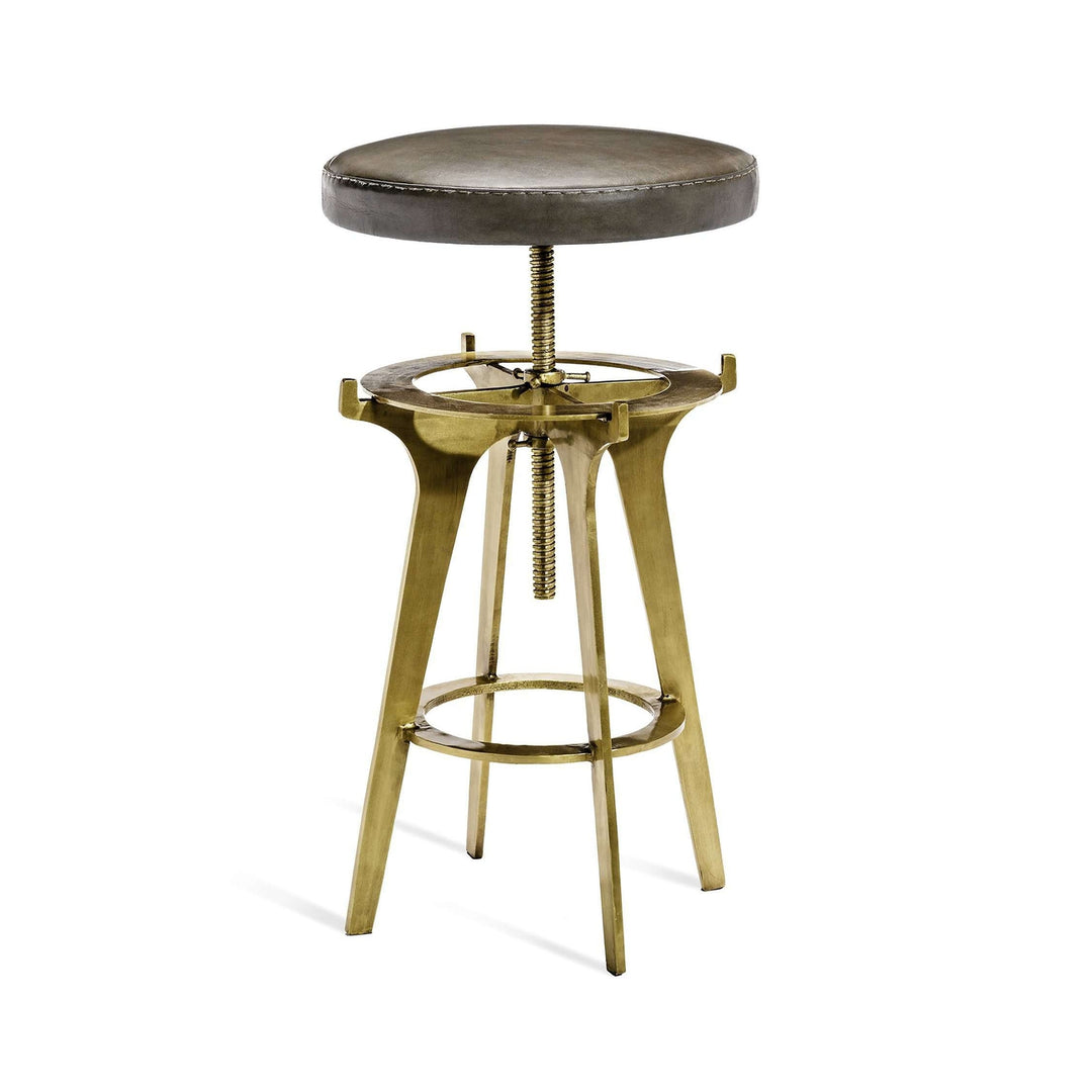 Colton Adjustable Stool-Interlude-INTER-175126-Bar StoolsAntique Silver-5-France and Son