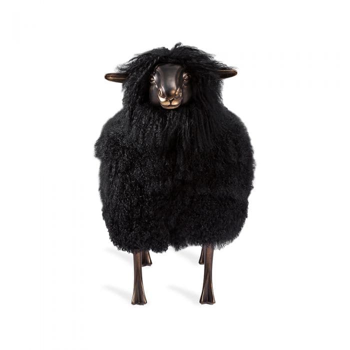 Leon Sheep Sculpture - Black-Interlude-INTER-175168-Decorative Objects-2-France and Son