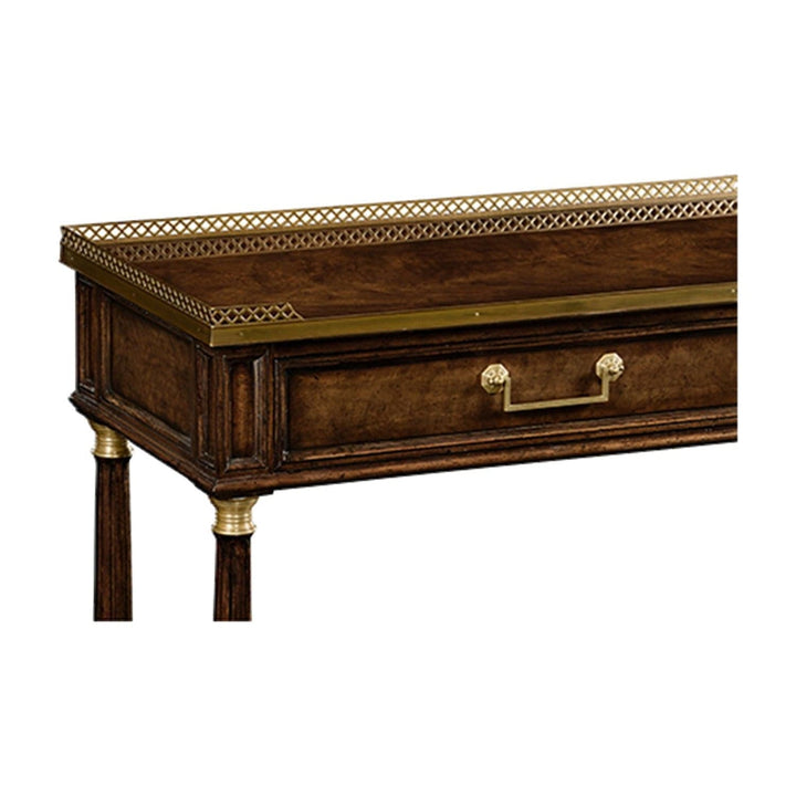 French style Mahogany console with brass gallery-Jonathan Charles-JCHARLES-494892-BMA-Console Tables-4-France and Son