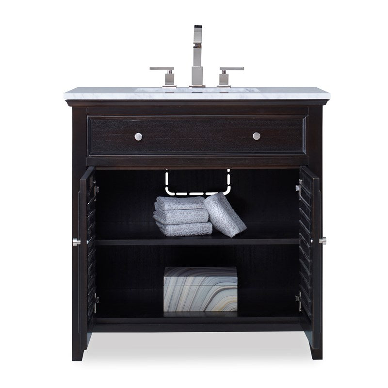 Louvered Sink Chest - Hand Rubbed Raven-Ambella-AMBELLA-17590-110-326-Bathroom Sinks-4-France and Son