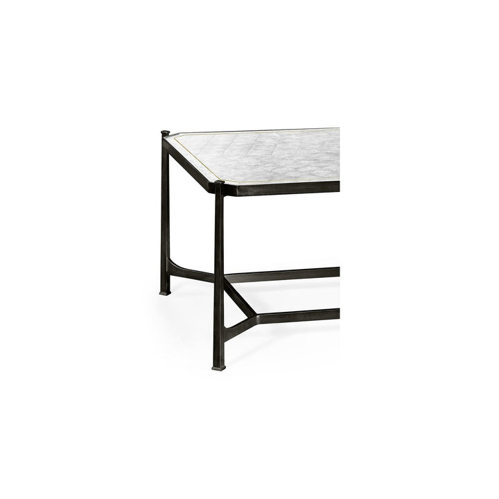 Églomisé & Iron Rectangular Coffee Table-Jonathan Charles-JCHARLES-494144-G-GES-Coffee TablesGold-3-France and Son