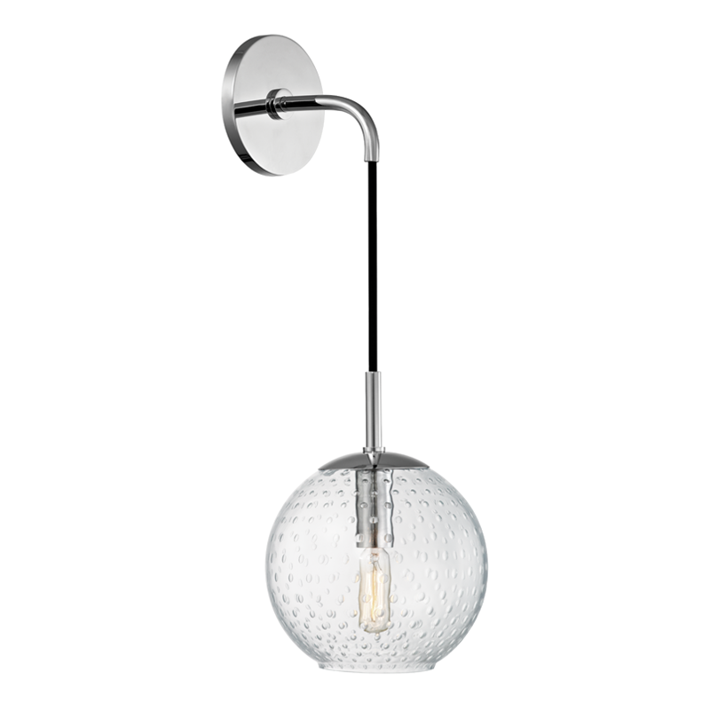 Rousseau 1 Light Wall Sconce-Clear Glass-Hudson Valley-HVL-2020-PC-CL-Wall LightingPolished Chrome-2-France and Son
