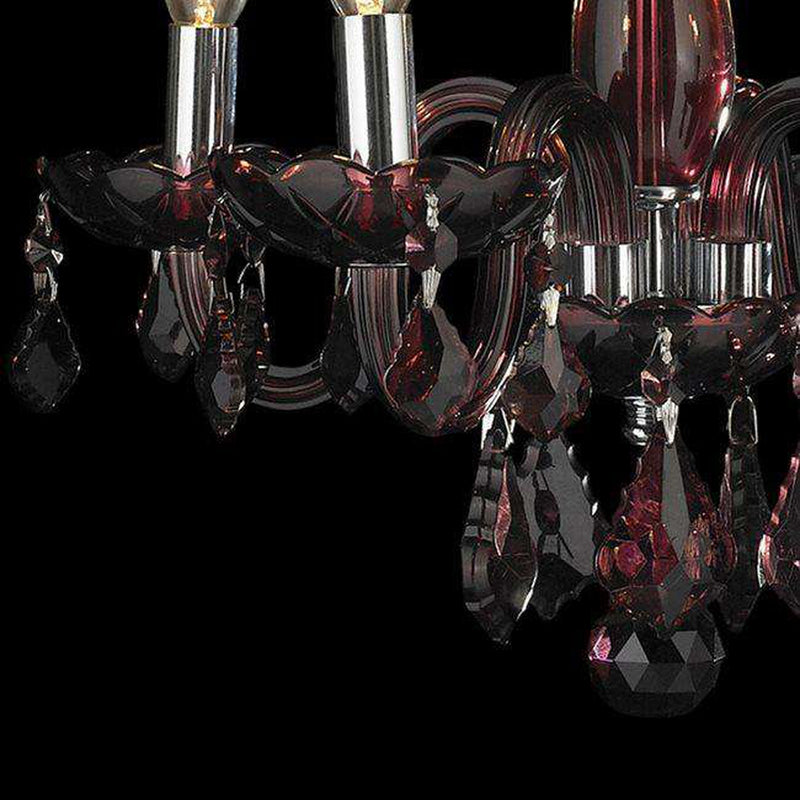 Clarion 4 Light Crystal Chandelier - Burgundy-Worldwide Lighting-WWLIGHTING-W83100C16-CY-Chandeliers-2-France and Son