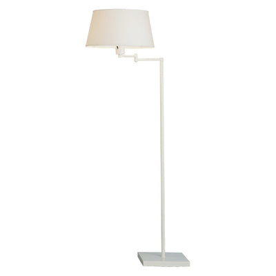 Real Simple Swing Arm Floor Lamp-Robert Abbey Fine Lighting-ABBEY-1805-Floor LampsStardust White-1-France and Son
