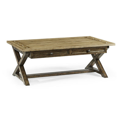 Casual Rectangular Coffee Table-Jonathan Charles-JCHARLES-491085-CFW-Coffee TablesCountry Walnut-6-France and Son