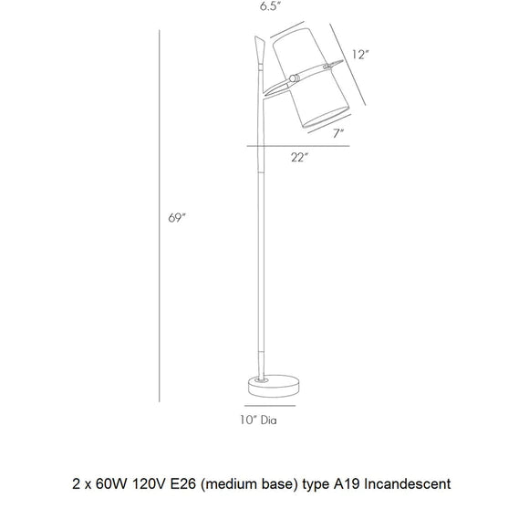 Yasmin Floor Lamp-Arteriors Home-ARTERIORS-79680-Floor Lamps-4-France and Son