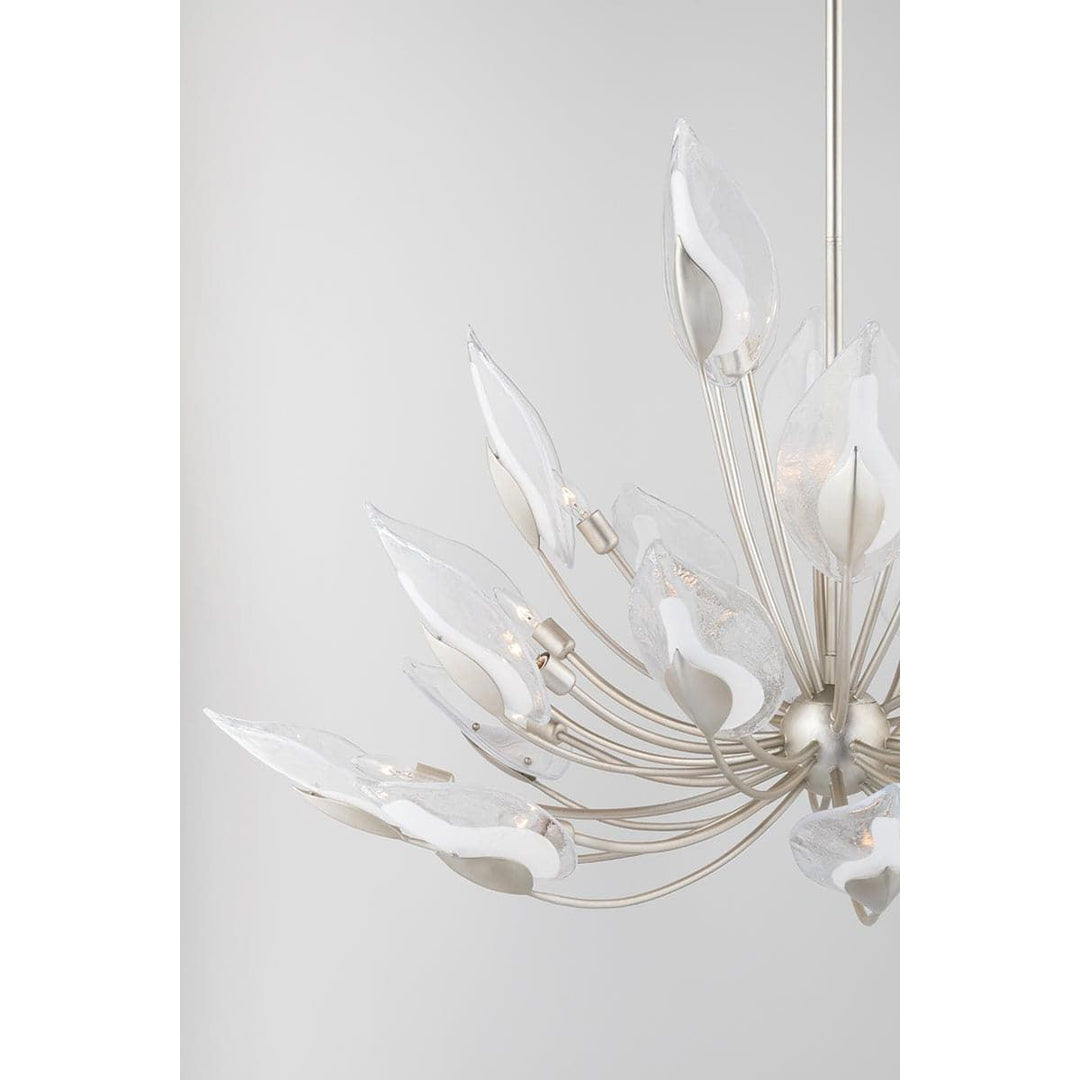 Blossom 20 Light Chandelier Silver Leaf-Hudson Valley-HVL-4840-SL-Chandeliers-2-France and Son