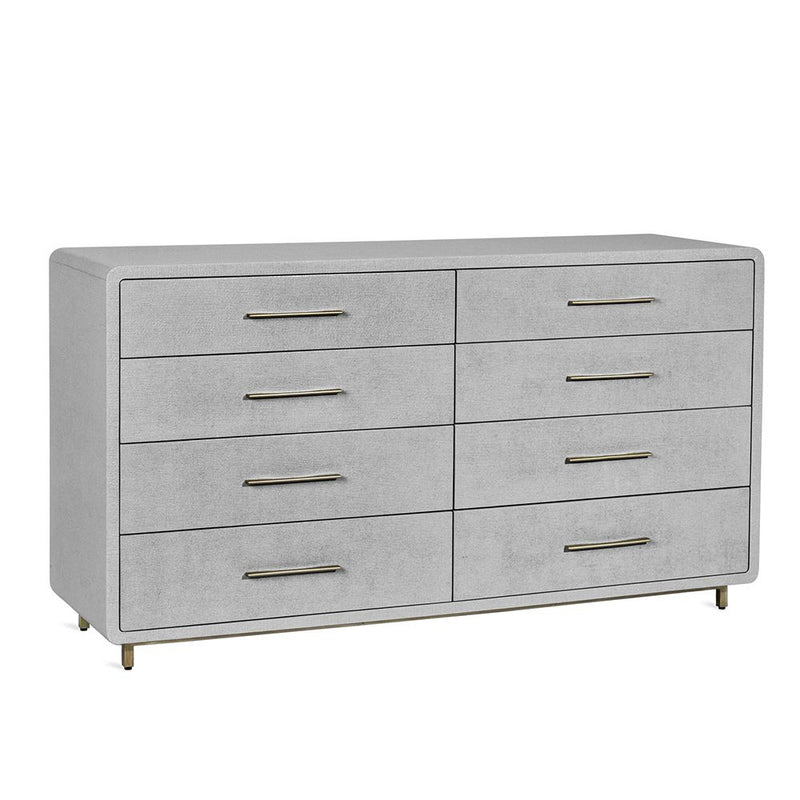 Alma 8 Drawer Chest-Interlude-INTER-188097-DressersLIGHT GREY/ CHAMPAGNE SILVER-1-France and Son