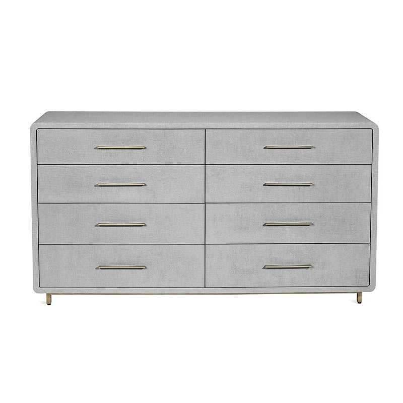 Alma 8 Drawer Chest-Interlude-INTER-188097-DressersLIGHT GREY/ CHAMPAGNE SILVER-2-France and Son