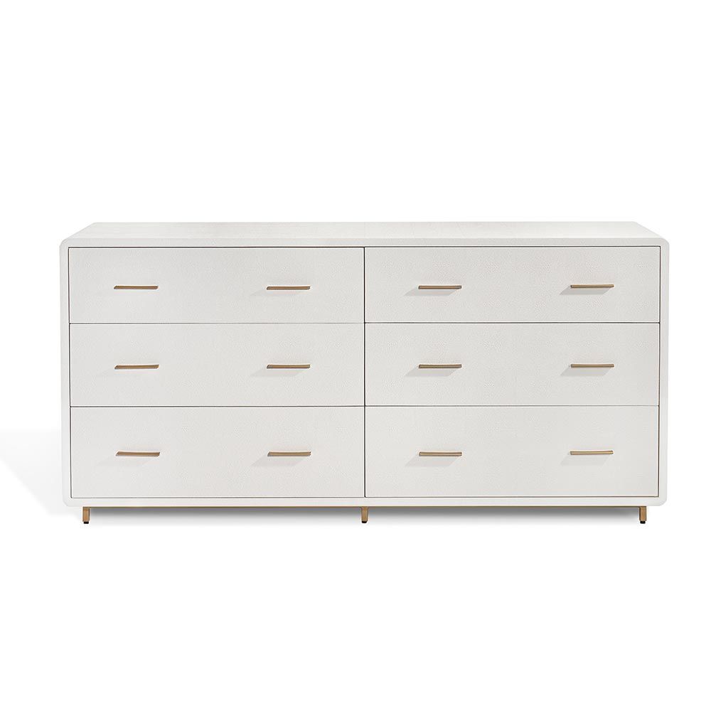 Calypso 6 Drawer Chest-Interlude-INTER-188218-DressersBone-1-France and Son
