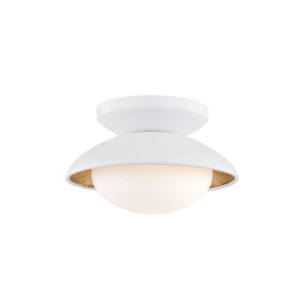 Cadence 1 Light Small Semi Flush-Mitzi-HVL-H368601S-WH/GL-Flush MountsWhite Lustro/Gold Leaf Combo-2-France and Son