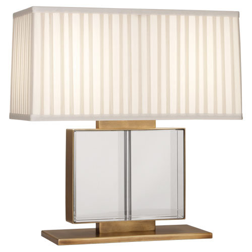 Sloan Table Lamp-Robert Abbey Fine Lighting-ABBEY-1958-Table Lamps19.25"H-Ivory Silk Box Pleat-5-France and Son