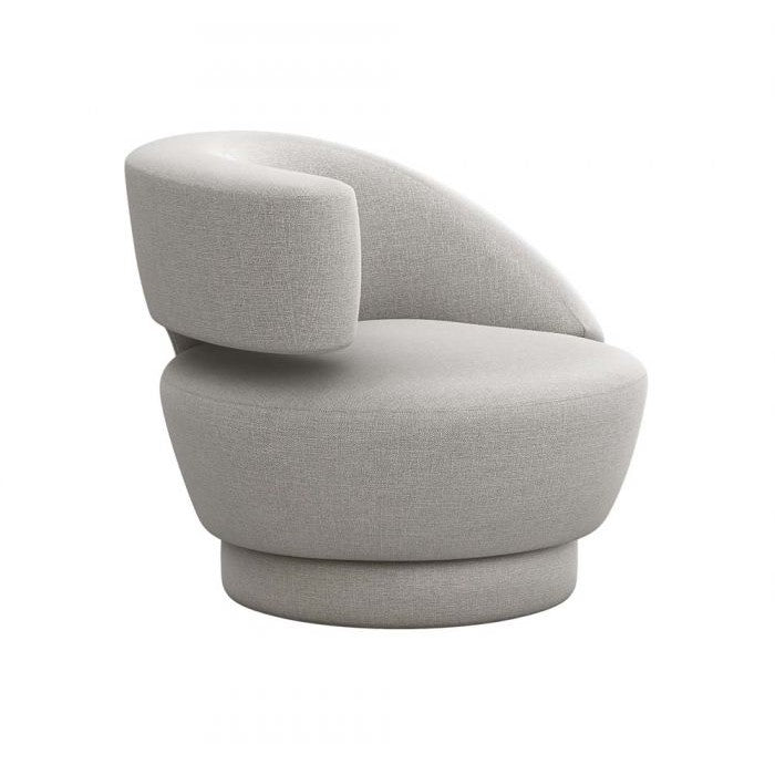 Arabella Swivel Chair-Interlude-INTER-198015-6-Lounge ChairsGrey-Left-9-France and Son