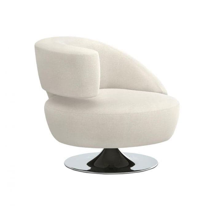 Isabella Swivel Chair-Interlude-INTER-198021-1-Lounge ChairsPearl-Left-5-France and Son