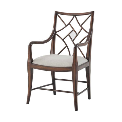 A Delicate Trellis Armchair-Theodore Alexander-THEO-4100-613.1BFF-Dining Chairs-1-France and Son