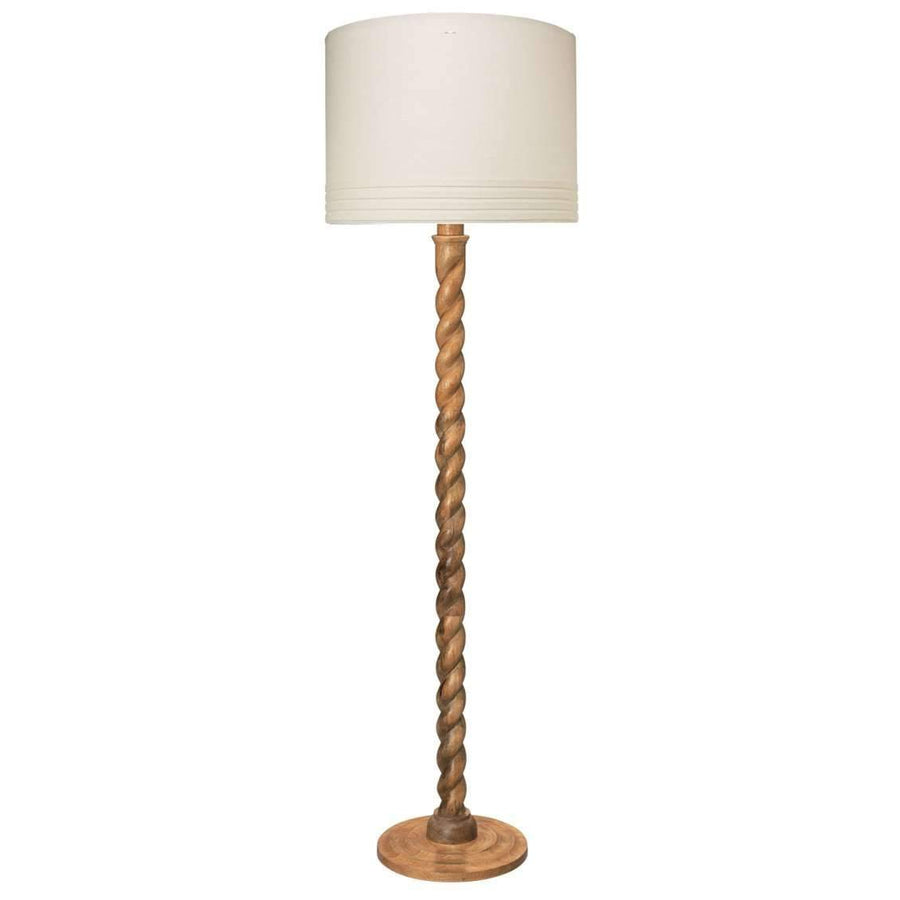 Barley Twist Floor Lamp in Natural Wood with Large Banded Drum Shade in Sea Salt Linen-Jamie Young-JAMIEYO-1BARL-FLNA-Floor Lamps-1-France and Son