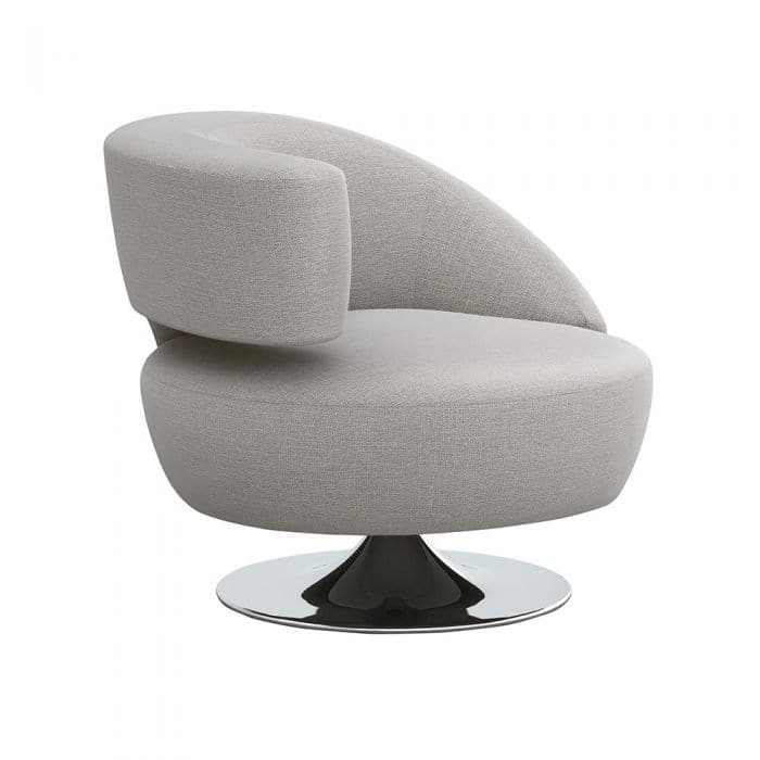 Isabella Swivel Chair-Interlude-INTER-198021-6-Lounge ChairsPure Grey-Left-7-France and Son