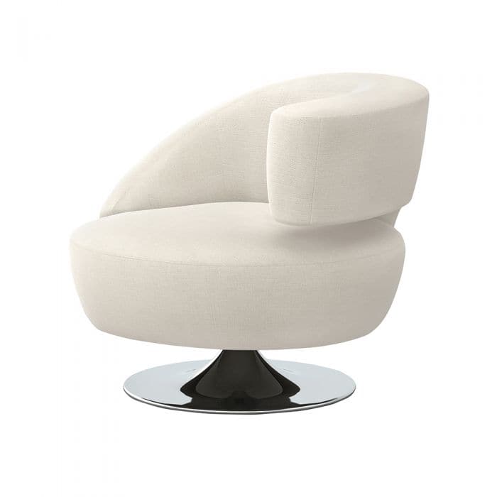 Isabella Swivel Chair-Interlude-INTER-198022-1-Lounge ChairsPearl-Right-11-France and Son