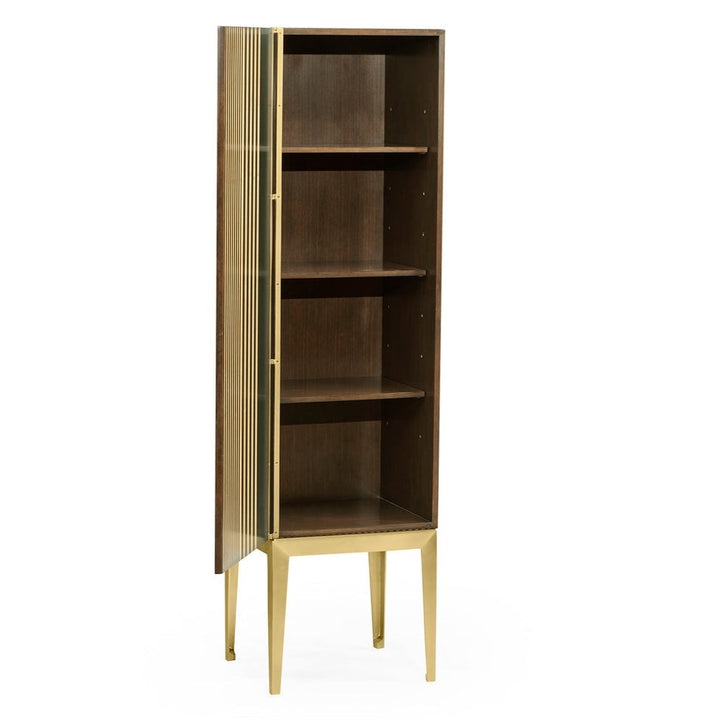 Op Art Diamond Bright Satinwood Left Storage Cabinet-Jonathan Charles-JCHARLES-500172-LFT-SWB-Bookcases & Cabinets-2-France and Son