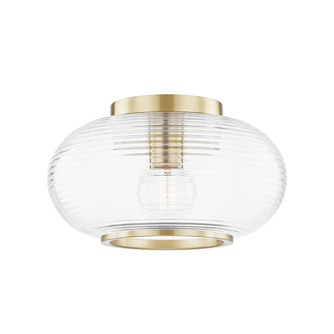 Maggie 1 Light Flush Mount-Mitzi-HVL-H418501-AGB-Flush MountsAged Brass-1-France and Son