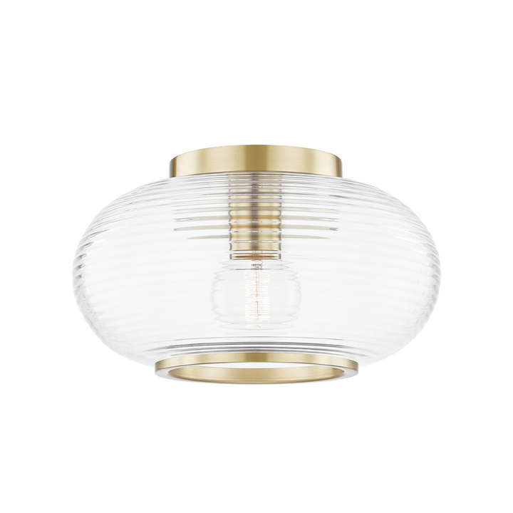 Maggie 1 Light Flush Mount-Mitzi-HVL-H418501-AGB-Flush MountsAged Brass-1-France and Son