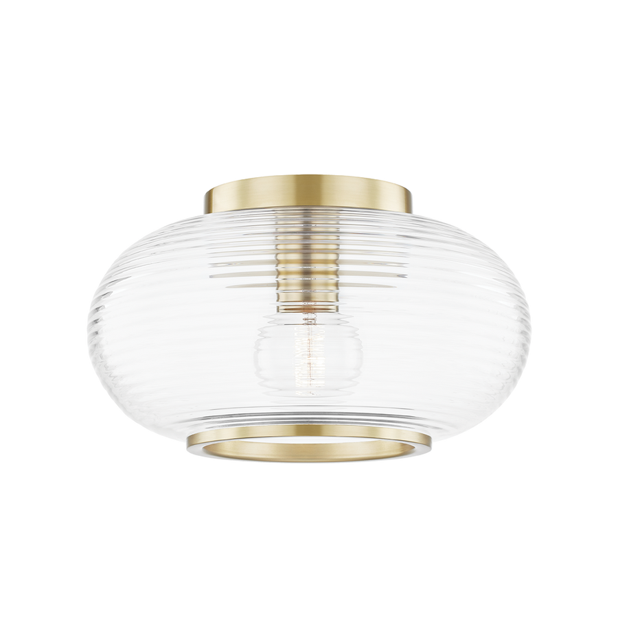 Maggie 1 Light Flush Mount-Mitzi-HVL-H418501-AGB-Flush MountsAged Brass-1-France and Son