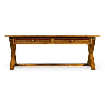 Casual Rectangular Coffee Table-Jonathan Charles-JCHARLES-491085-CFW-Coffee TablesCountry Walnut-2-France and Son
