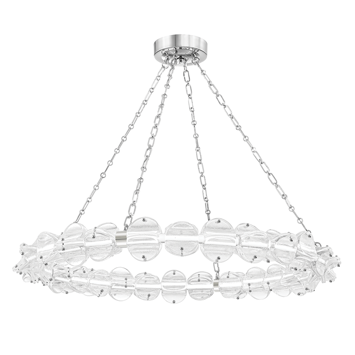 Lindley Small Led Chandelier-Hudson Valley-HVL-1938-PN-ChandeliersPolished Nickel-2-France and Son