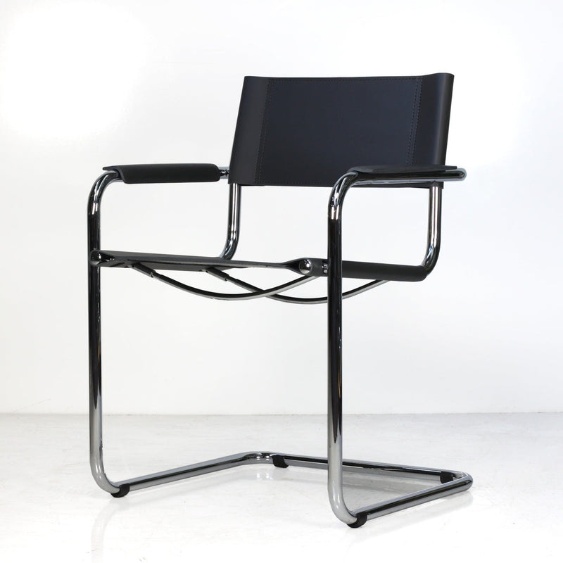 Italian Mart Stam Cantilever Armchair-France & Son-FSC121BLK-Dining ChairsSingle-1-France and Son