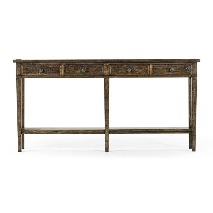 Four Drawer Console-Jonathan Charles-JCHARLES-491083-CFW-Console TablesCountry Walnut-6-France and Son