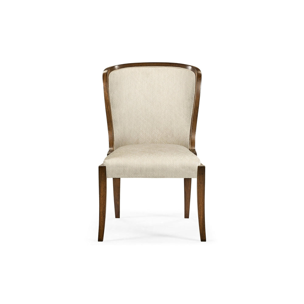 Low Curved Back Dining Side Chair-Jonathan Charles-JCHARLES-494996-SC-WAL-F200-Dining Chairs-2-France and Son