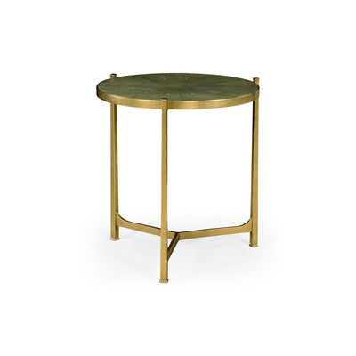 Large Round End Table-Jonathan Charles-JCHARLES-494140-G-GES-Side TablesÉglomisé-Gilded Iron-10-France and Son