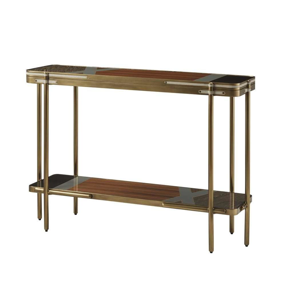 Iconic Console Table-Theodore Alexander-THEO-5325-008-Console TablesBronze Strap Bound Tiers-2-France and Son
