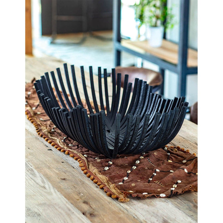 Webbed Bowl Oblong (Blackened Iron)