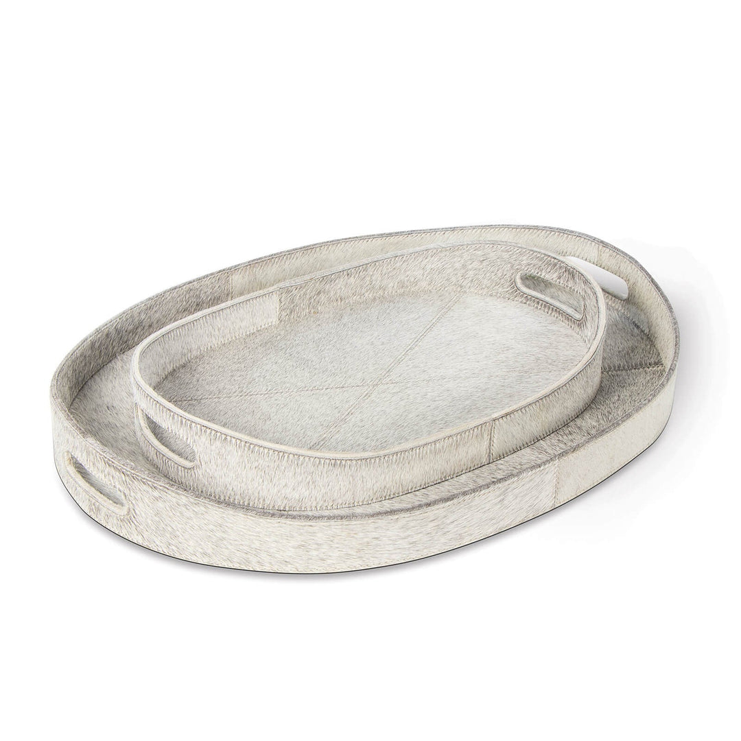 Andres Hair on Hide Tray Set (Grey)-Regina Andrew Design-RAD-20-1463GRY-Trays-1-France and Son