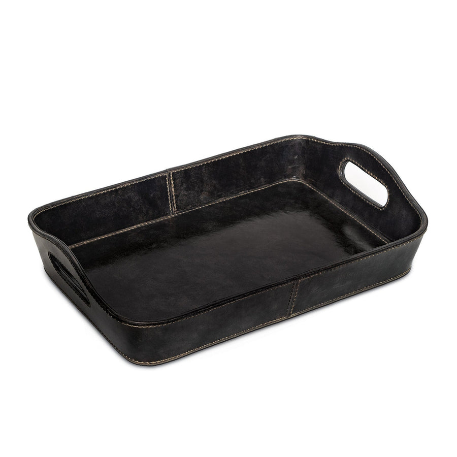 Derby Parlor Leather Tray-Regina Andrew Design-RAD-20-1505BLK-TraysBlack-1-France and Son