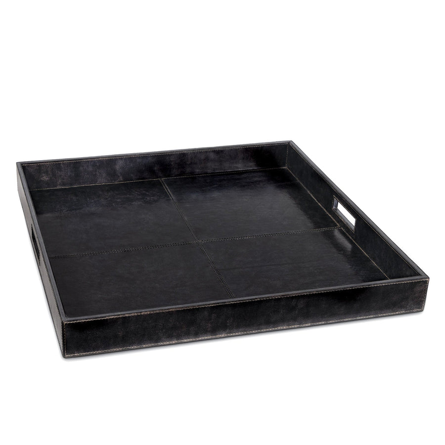 Derby Square Leather Tray-Regina Andrew Design-RAD-20-1507BLK-TraysBlack-1-France and Son