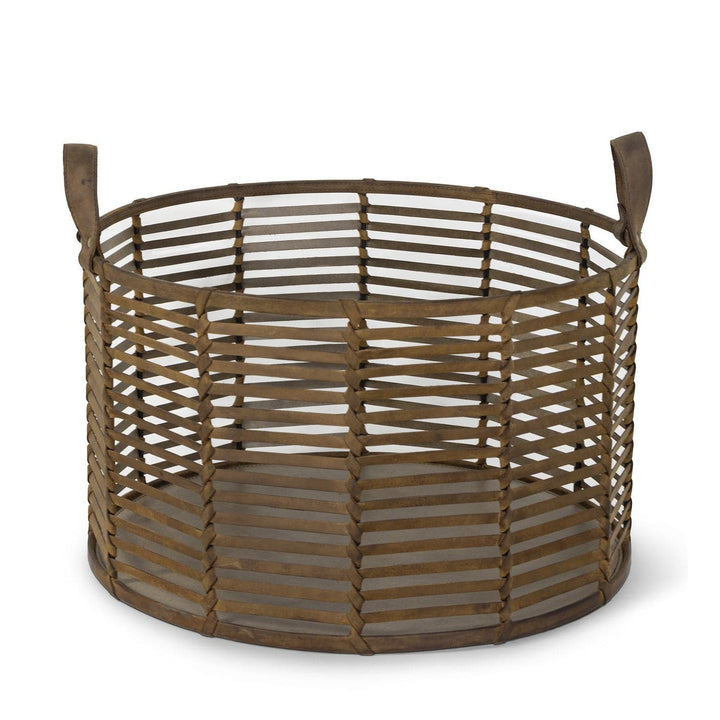 Finn Leather Basket Large-Regina Andrew Design-RAD-20-1518-Baskets & Boxes-1-France and Son