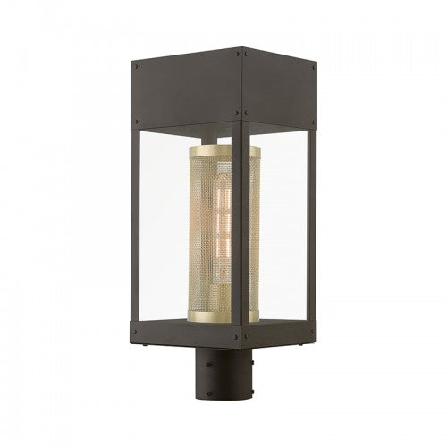 Franklin Outdoor Post Top Lantern Bronze with Soft Gold Candle-Livex Lighting-LIVEX-20763-07-Outdoor Post Lanterns-1-France and Son
