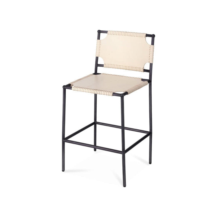 Asher Counter Stool-Jamie Young-JAMIEYO-20ASHE-CSOW-1-Stools & OttomansOff White-Black-1-France and Son