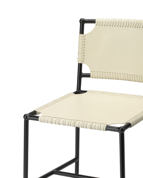 Asher Dining Chair-Jamie Young-JAMIEYO-20ASHE-DCWH-1-Dining ChairsOff White-Black-3-France and Son