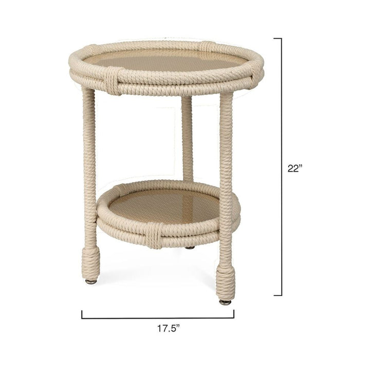 Delta Side Table in White Rope-Jamie Young-JAMIEYO-20DELT-STWH-Side Tables-4-France and Son